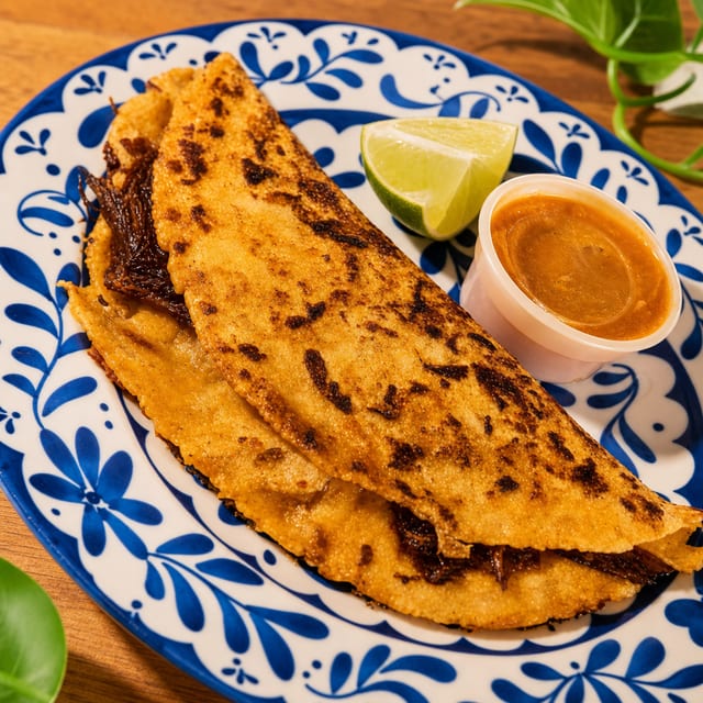 Quesadilla de Birria y Consomé.